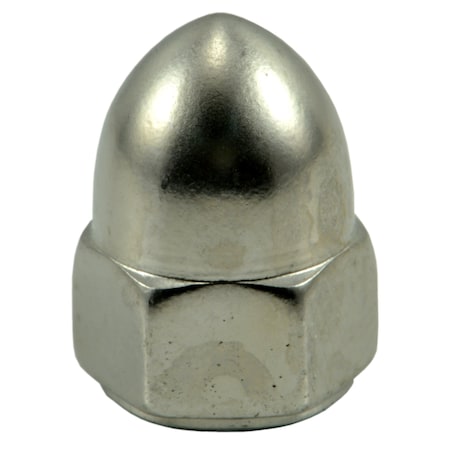 Midwest Fastener High Crown Cap Nut, #10-32, 18-8 Stainless Steel, Polished, 10 PK 33428